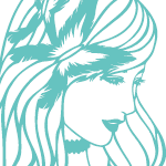 蝶の髪飾りの女性