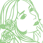 薔薇の女性 振り向き